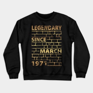 Mason 50 birthday March 1971 craft construction Crewneck Sweatshirt